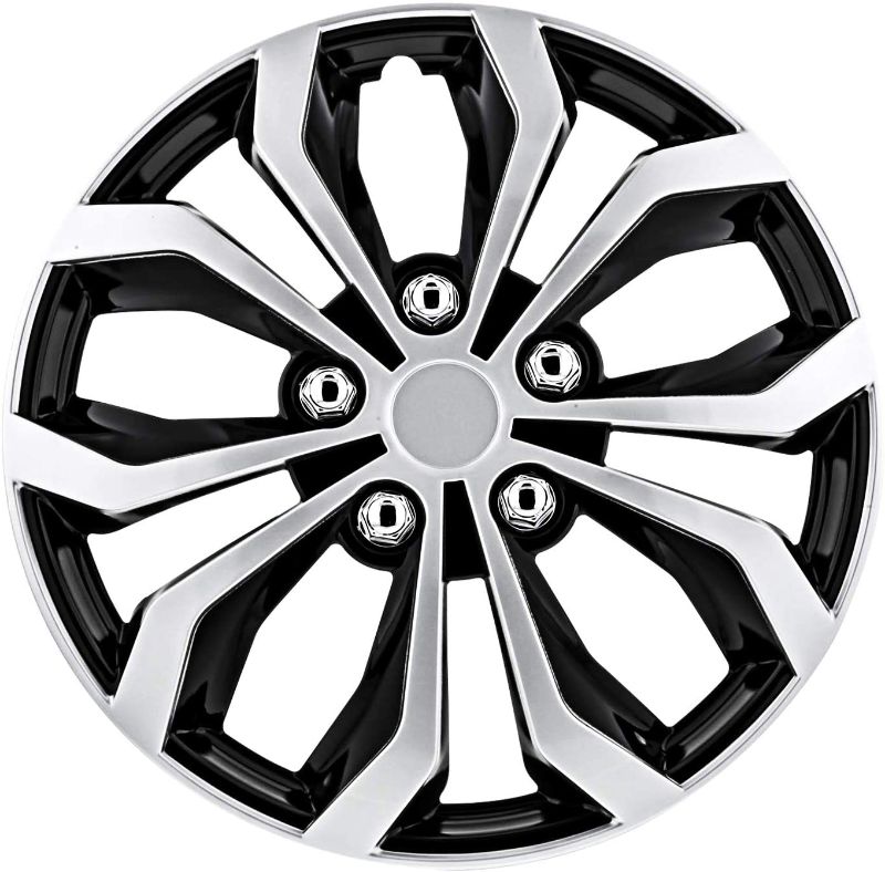 Photo 1 of Pilot Automotive WH553-16S-BS Black/Silver 16 Inch 16" Spyder Performance Wheel Cover | Pack of 4 | Fits Toyota Volkswagen VW Chevy Chevrolet Honda Mazda Dodge Ford and Others
