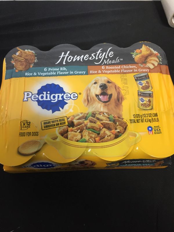Photo 1 of (12 Pack) PEDIGREE Homestyle Meals Adult Canned Wet Dog Food Variety Pack, 13.2
EXP 07/2023
