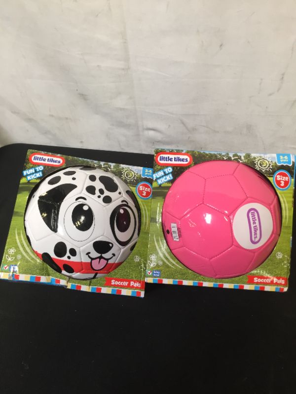 Photo 1 of LITTLE TIKES SPORTS SOCCER BALL PINK/DALMATION --  2 PCK