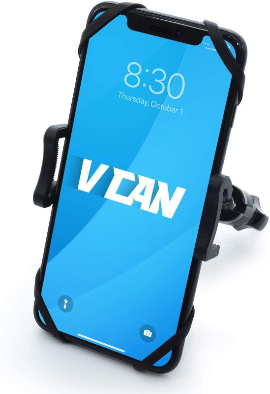 Photo 1 of VCAN Universal Premium Bike Phone Mount for Motorcycle - Bike Handlebars, Adjustable, Fits iPhone 11, X, XR, 8 | 8 Plus, 7 | 7 Plus, 6s Plus | Galaxy, S10, S9, S8, Holds Phones Up to 4" Wide
