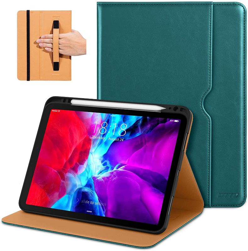 Photo 1 of DTTO New iPad Pro 11 Case 2nd Generation 2020&2018, Premium PU Leather Business Folio Stand Cover [Apple Pencil Pair and Charge Supported] - Auto Wake/Sleep and Multiple Viewing Angles, Green
