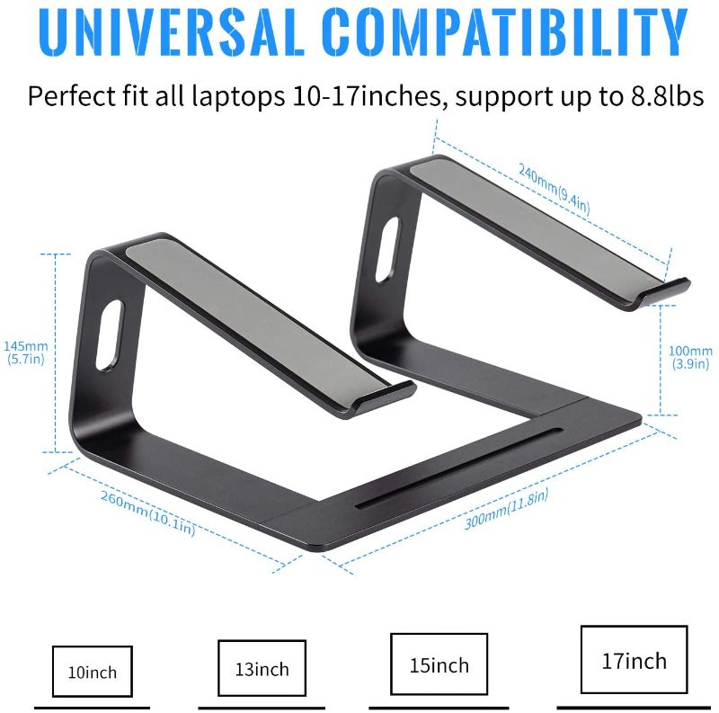 Photo 2 of StationaryLab Laptop Stand,Aluminum Laptop Mount Computer Stand,Ergonomic Stand for Desk,Detachable Laptop Riser Notebook Holder Stand Compatible with MacBook Air Pro, Dell XPS, 10-17" Laptops
