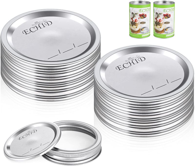 Photo 1 of 120 Pcs Canning Lids Regular Mouth for Ball, Kerr Jars - Split-Type Metal 70mm Mason Jar Lids for Canning - Food Grade Material, 100% Fit & Airtight for Regular Mouth Jars (Extra Bonus 4 Rings?
