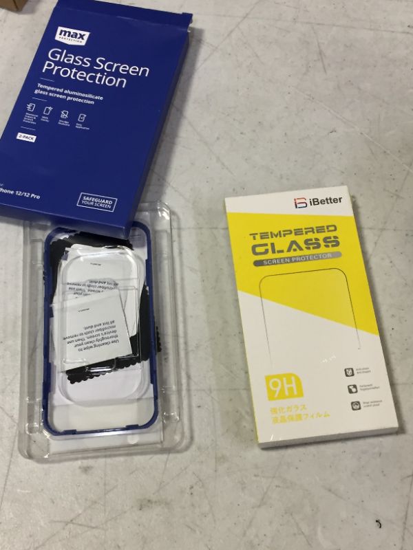 Photo 1 of 2 PACK SCREEN PROTECTORS IPHONE 12/12 PRO AND UNKNOWN DEVICE