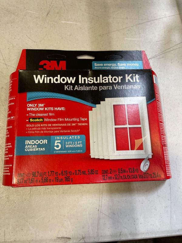 Photo 2 of 3m Indoor Window Insulator Kit - 5 pack 17.5 Ft. L X 0.75