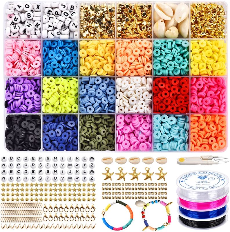 Photo 1 of 5000 Pcs Polymer Clay Beads for Jewelry Bracelets Making
