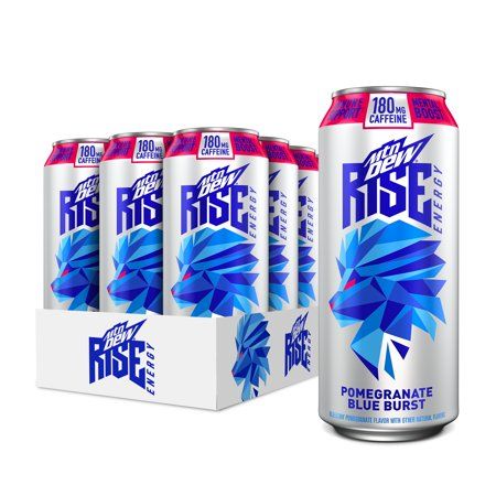 Photo 1 of (12 Cans) MTN DEW RISE ENERGY Drink, Pomegranate Blue Burst, 16 Fl Oz---BEST BY DATE WAS SEP 20 2021---