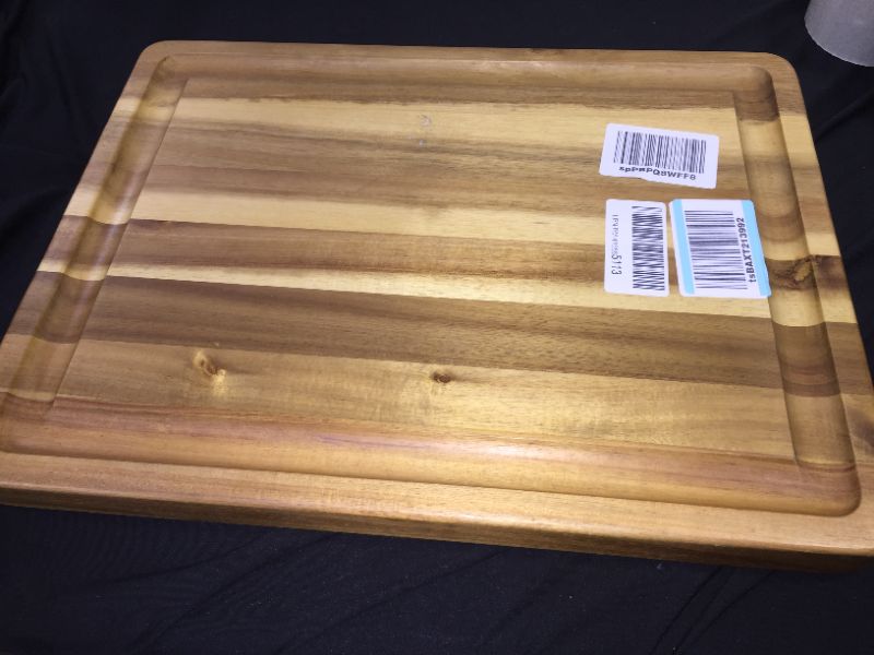 Photo 3 of Acacia 1.5" Thick Carving Board with Deep Well & Inset Handles