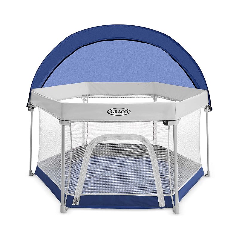 Photo 2 of Graco Pack 'n Play LiteTraveler LX Playard Outdoor and Indoor Playspace with Compact Fold UV Canopy, Canyon
