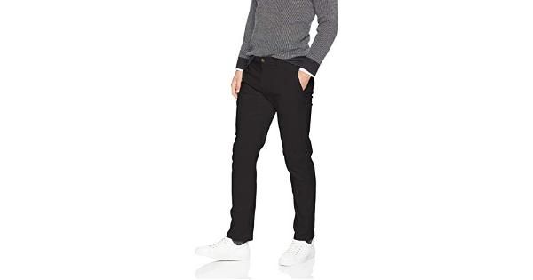 Photo 1 of Essentials Men's Slim-Fit Casual Stretch Khaki, Black, 32W X 30L
