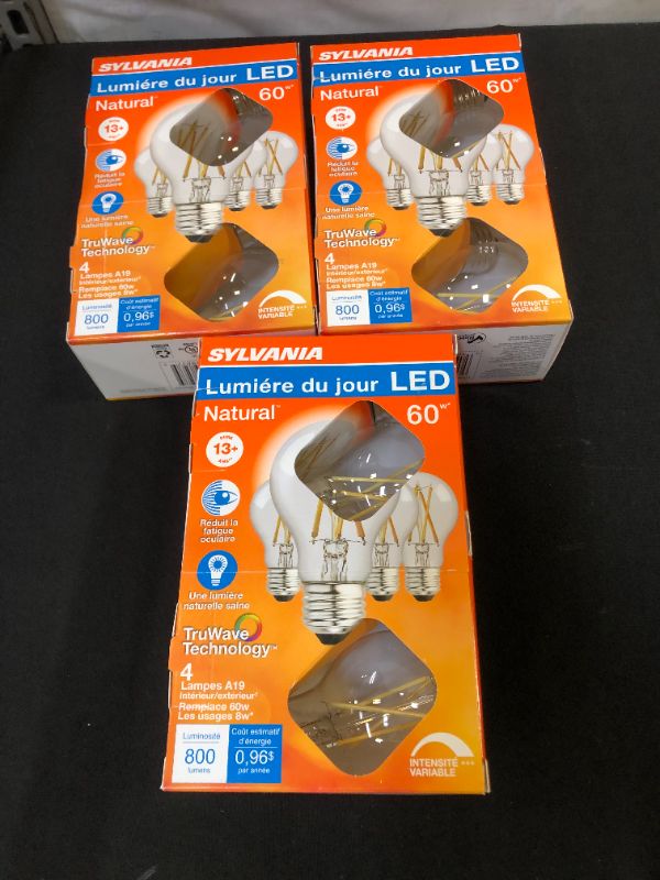 Photo 2 of 3005260 60W A19 E26 Dimmable LED Bulb - 3pk of 4