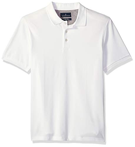 Photo 1 of Amazon Brand - Buttoned Down Men's Slim-Fit Supima Cotton Stretch Pique Polo Shirt, White, Medium
