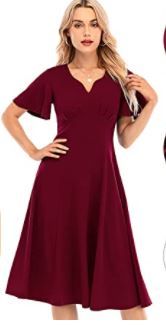 Photo 1 of DRESSTELLS Women Casual Dresses Tea Dress Flared Sleeve Aline Swing Cocktail Party Dress
L