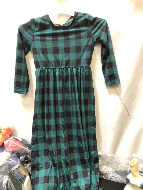 Photo 1 of KIDS PLAID DRESS GREEN 
10