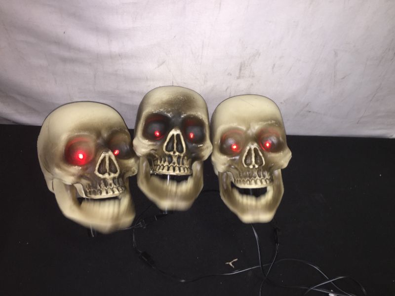 Photo 2 of 15.7 in. Animated LED Skeleton Halloween Pathway Markers (3-Pack)