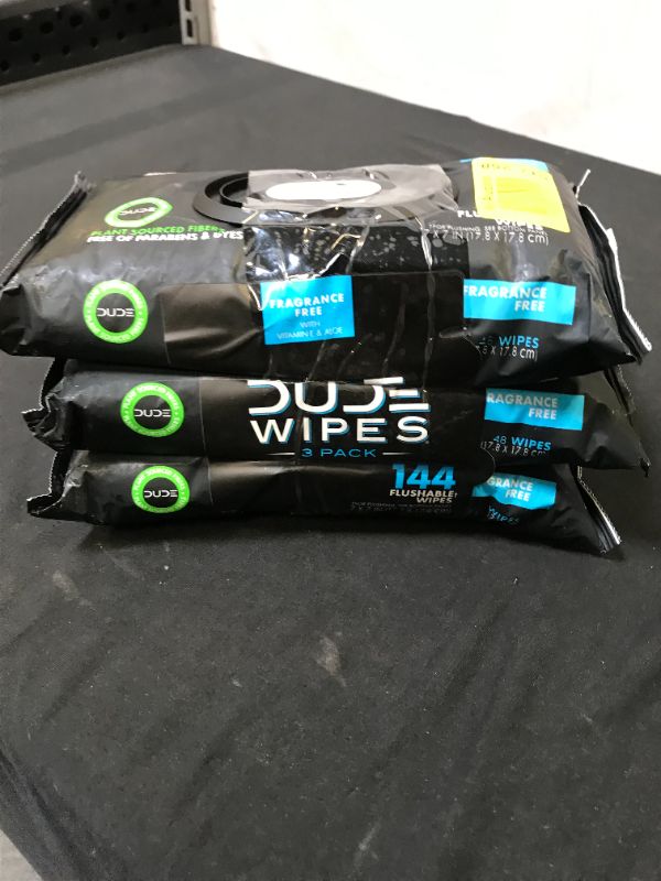 Photo 2 of Dude Wipes Flushable Wipes, Fragrance Free, Extra Large, 3 Pack - 3 pack 144 wipes