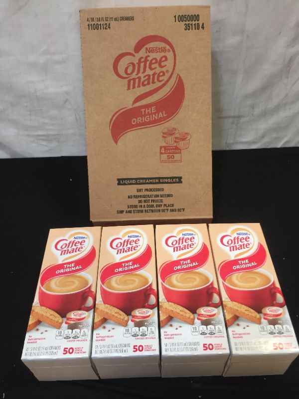 Photo 2 of Coffee Mate Original Liquid Coffee Creamer Singles, Gluten Free Creamer, 50 Ct best by November 2021