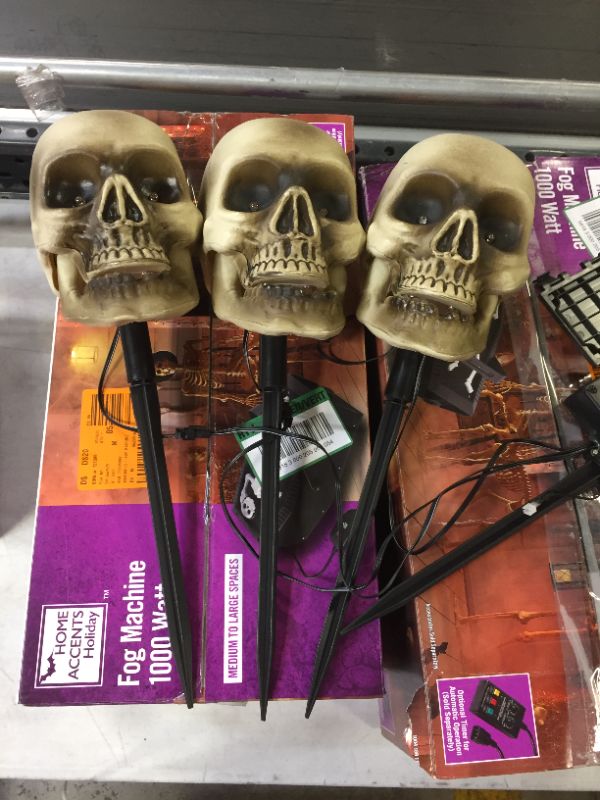 Photo 2 of 15.7 in. Animated LED Skeleton Halloween Pathway Markers (3-Pack)
