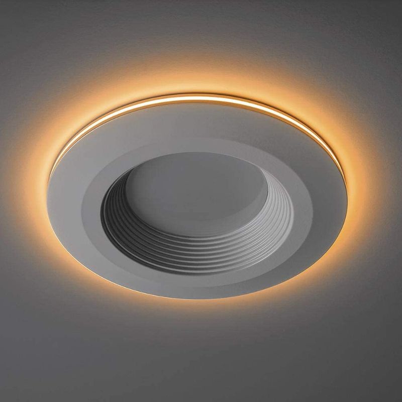 Photo 1 of Commercial Electric 4 in. Selectable Integrated LED Recessed Trim Can Light with Night Light Feature 5 CCT 625 Lumens 11 Watts Dimmable
