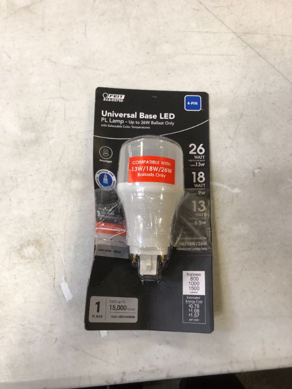 Photo 2 of 13-Watt/18-Watt/26-Watt Equivalent PL Vertical 4-Pin Universal Color Select (2700K,3500K,4100K) LED Light Bulb (1-Bulb)
