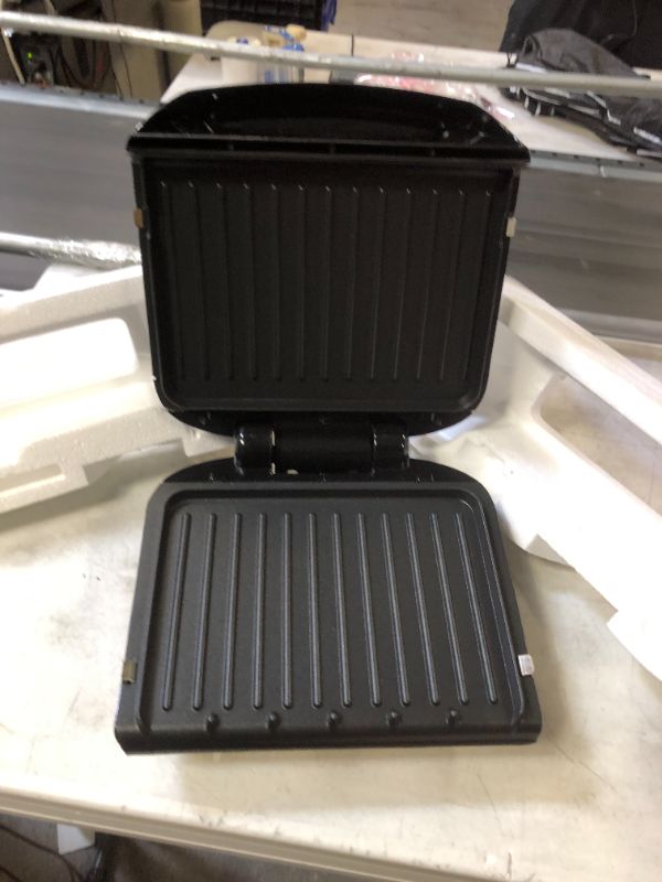 Photo 1 of George Foreman 4-Serving Removable Plate Electric Grill and Panini Press, Black, GRP1060B