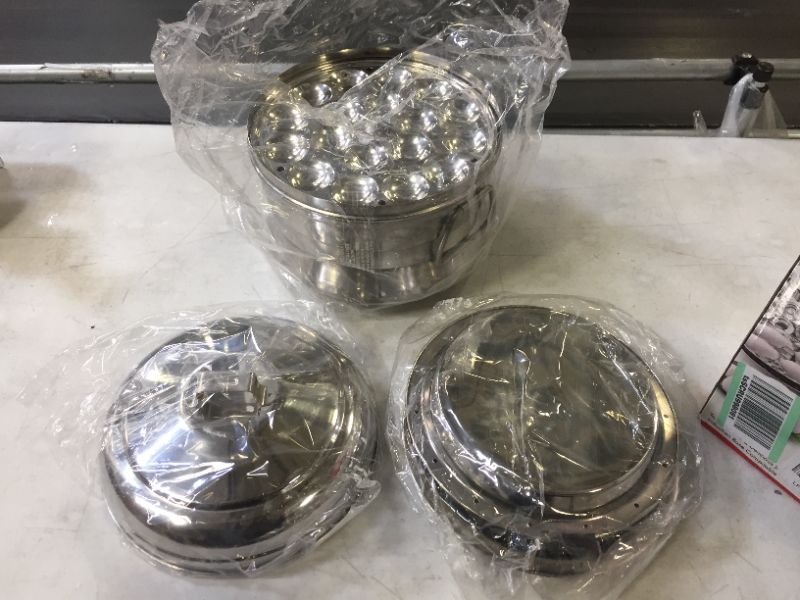 Photo 1 of Alisha eKitchen Italia Stainless Steel All in One Idli Cooker/3 Idli Plates/1 Dhokla Plate/1 Steamer Plate (Silver, 13 Idlies)
