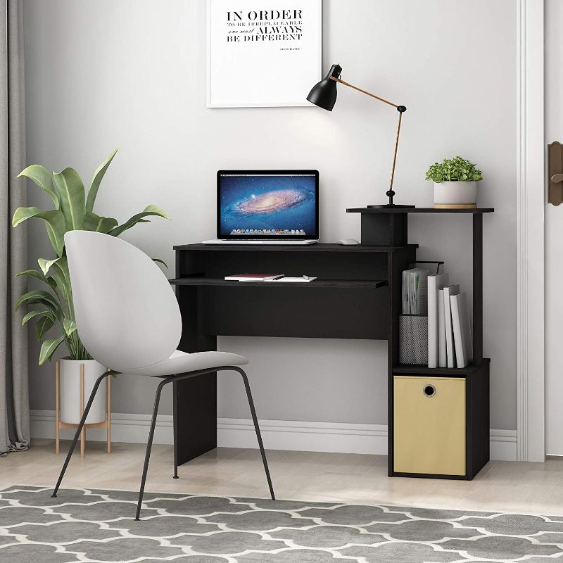 Photo 1 of Furinno Econ Multipurpose Home Office Computer Writing Desk, Black/Brown
