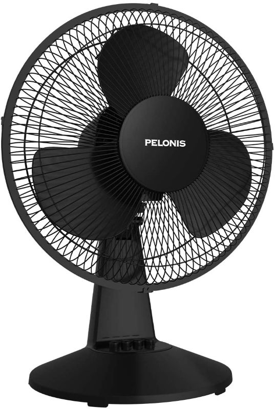 Photo 1 of PELONIS Oscillating Table Air Circulation Fan, 12-Inch, Black
