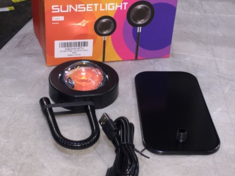Photo 1 of Sunset Lamp Projector Led Lamp,180 Degree Rotation Rainbow Projection Lamp, Romantic Led Light for Kids Adults, Sunset Light for Home Party Living Room Bedroom Decor - Sunset Lamp