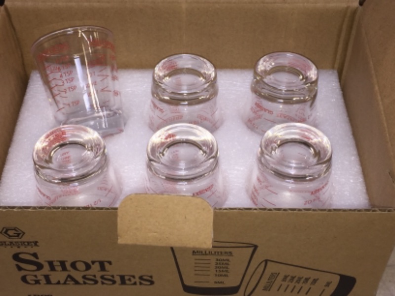 Photo 2 of GLASKEY Shot Glass Measuring Cup Set of 6, 3oz Dishwasher Safe Lead-free Heavy Base Shot Glasses