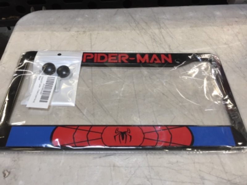 Photo 2 of  Spider Man Glossy Black Metal License Plate Frame Video Game Theme Super Heroes