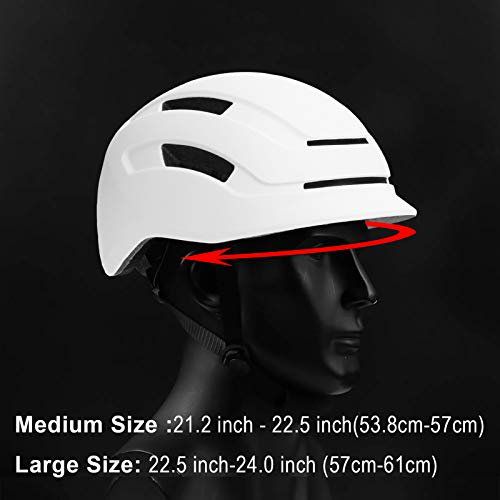 Photo 1 of GLAF Adult Helmet Bicycle Bike Helmet with Rear Light for Urban Commuter Adjustable for Men Women Cycling Bike Helmet Multi-Sport Helmet - Medium White 