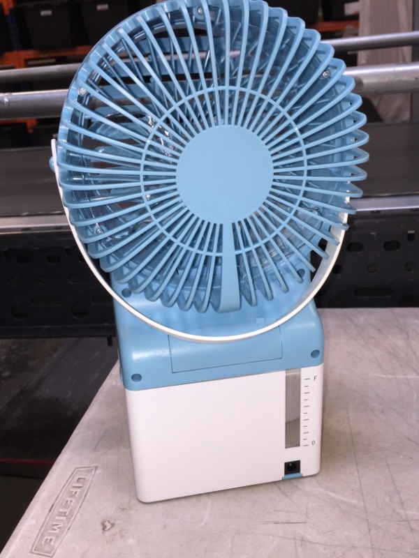 Photo 3 of OUNONA IMIKEYA Portable Air Cooler Air Conditioner Fan with 3 Wind Speeds Low Noise Desktop Fan with 2/4H Timer Colorful LED Light Air Circular Fan for Wind Supply Mist Spray