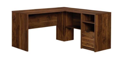 Photo 1 of BOX 1 OF 2 59 in. L-Shaped Grand Walnut 1 Drawer Secretary Desks with File Storage
