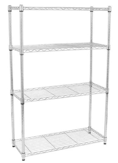 Photo 1 of 55 in. H x 14 in. W x 35 in. D Chrome 4-Layer Shelves Kitchen Cart Storage Organizer
