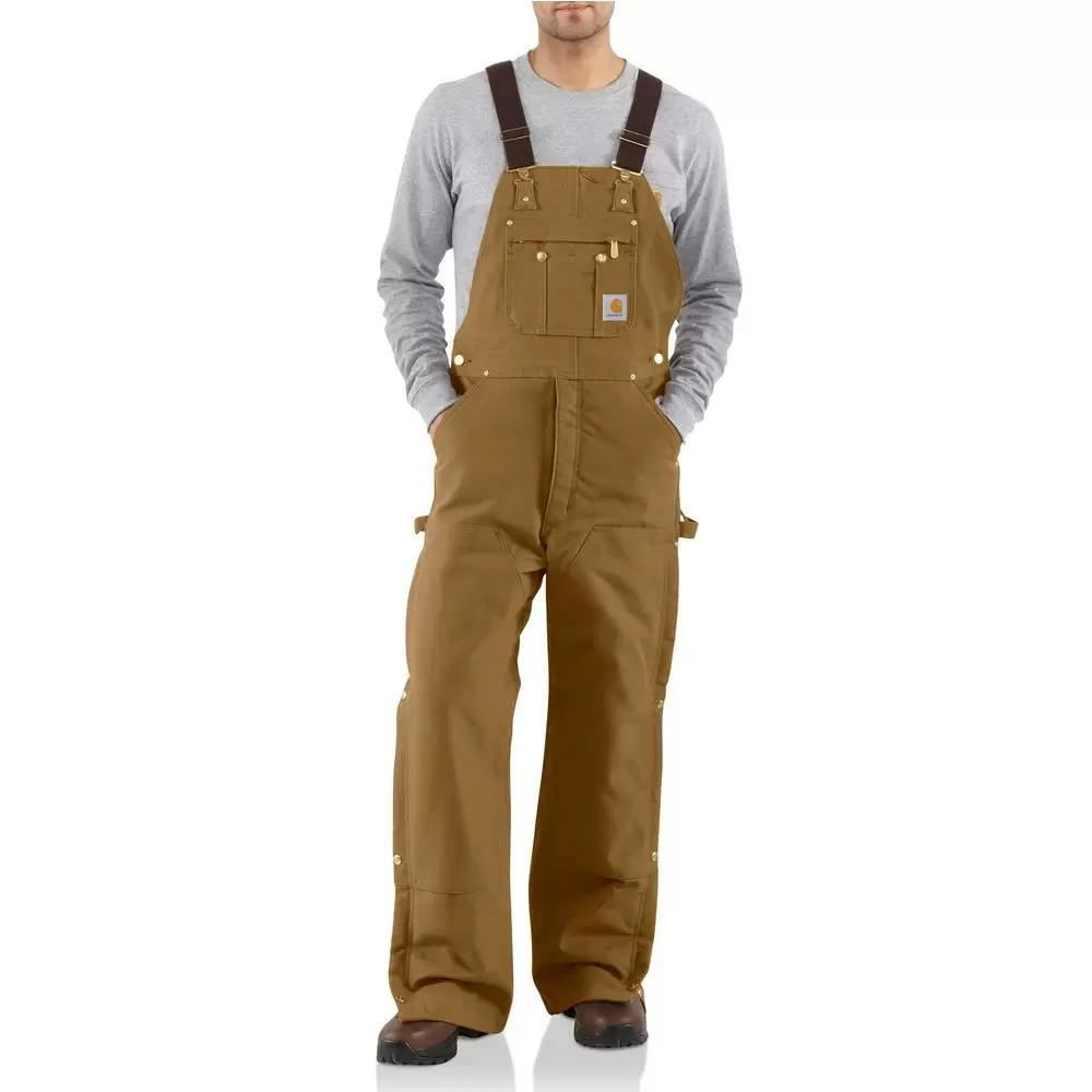 Photo 1 of Carhartt Men's Quilt Lined Zip To Thigh Bib Overall - 34x28 - Carhartt Brown	