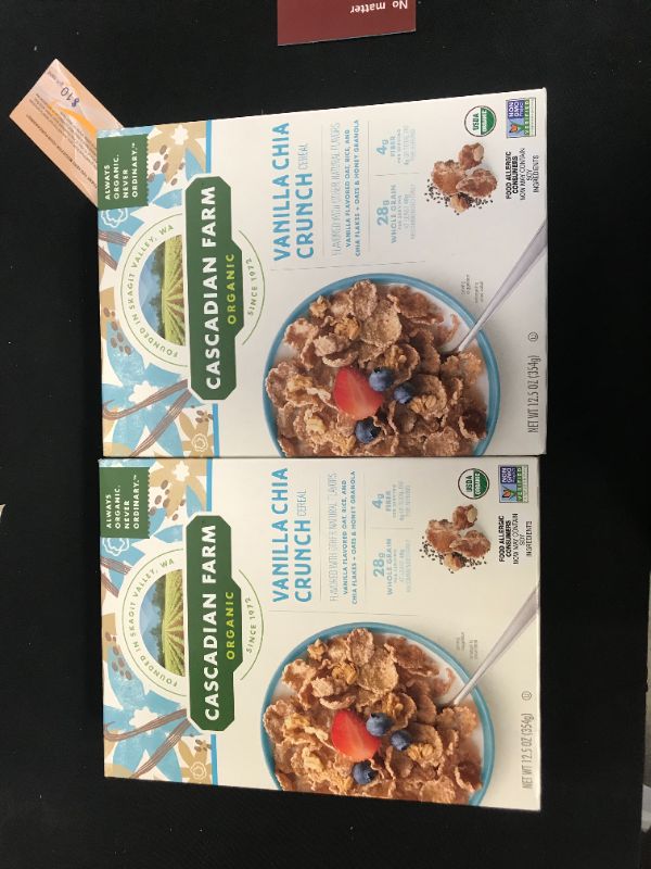 Photo 2 of 2 pack of Cascadian Farm Organic Vanilla Chia Crunch, Whole Grain Oats, 12.5 oz