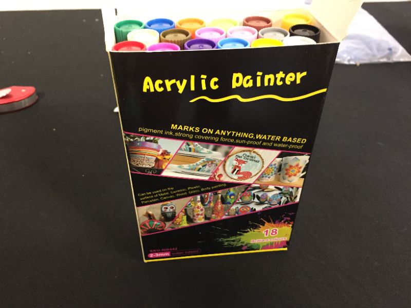 Photo 1 of 2 pack of acrylic paint markers 18pcs each pack 36 total