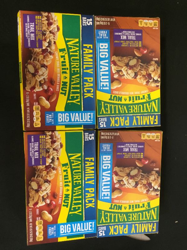 Photo 1 of 4 pack of Nature Valley Granola Fruit and Nut Bars, Chewy Trail Mix, 15 ct