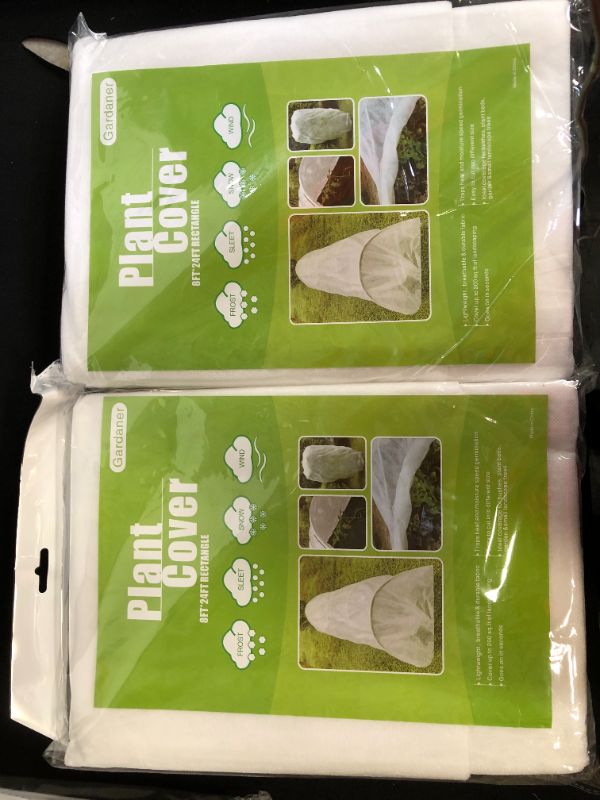 Photo 1 of 2 pack of Gardaner Plant Covers Freeze Protection 0.9oz 8Ft x 24Ft Rectangle Plant Cover for Cold Protection