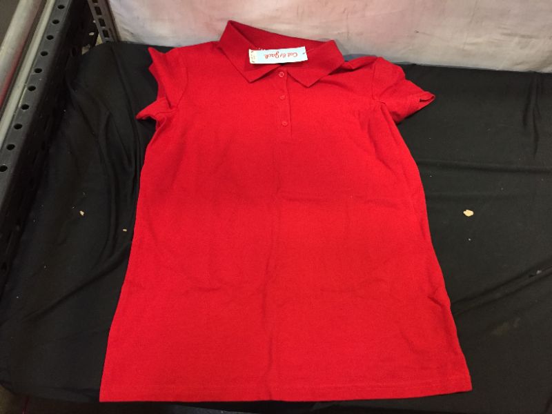 Photo 2 of Girls Short Sleeve Stretch Pique Uniform Polo Shirt - Cat & Jack™ Red-XXL 18