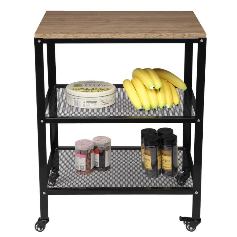 Photo 1 of Zimtown 3-Tier Rolling Kitchen Cart Baker Rack with Adjustable Storage Shelves Utility Cart for Living Room
