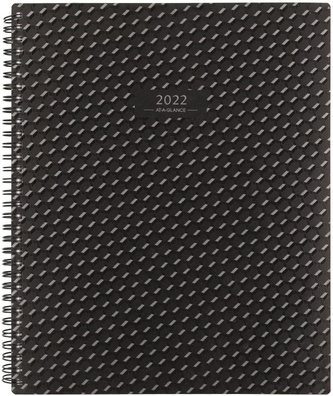 Photo 1 of 2022 Weekly & Monthly Planner by AT-A-GLANCE, 8-1/2" x 11", Large, Block Format, Elevation, Black (75950P05)
