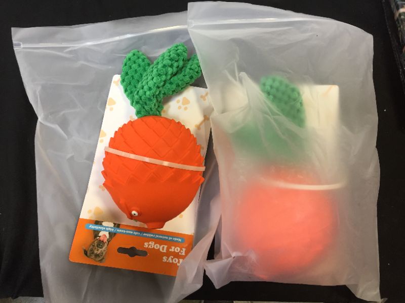 Photo 1 of 2pck - Amanple Dog Chew Squeaky toy for aggressive chewers ORANGE Beef Flavor