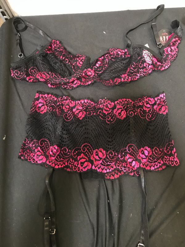 Photo 1 of 2pc Size SMALL US Womens Lingerie Black & Pink