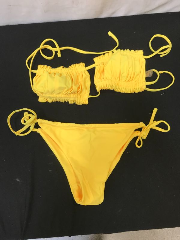 Photo 1 of 2pc Womens Small, Bright Yellow, Swim Wear