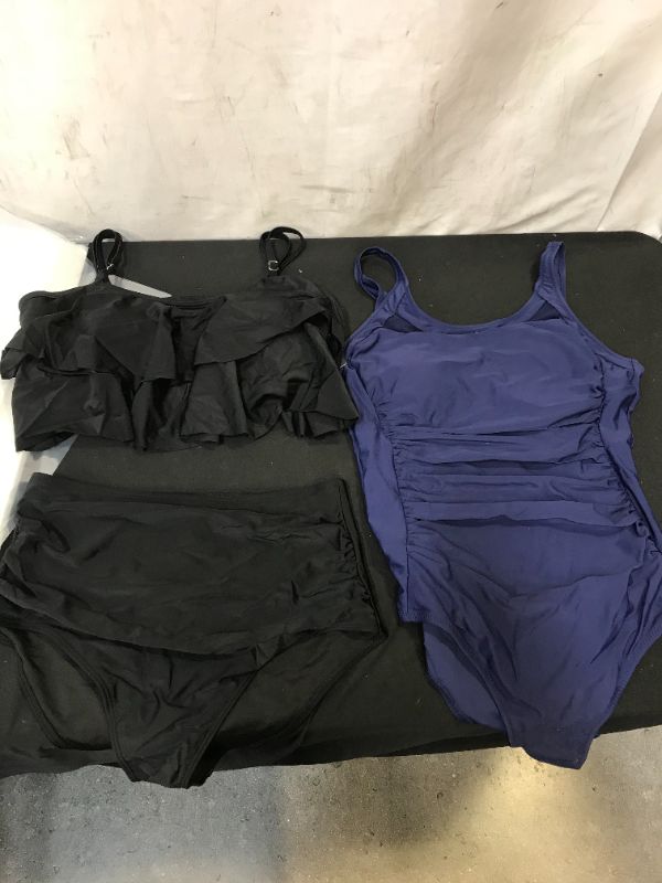 Photo 1 of 2pack - Womens Swim Wear Medium Navy Blue, Black SOLD AS IS