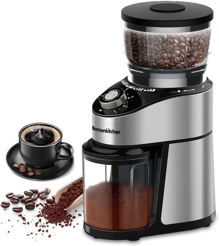 Photo 1 of Automatic Conical Burr Coffee Grinder- Big Capacity, Stainless Steel Electric Burr Mill Coffee Grinder with 12 Precise Grind Settings and Cup Selection for Home, Kitchen, Office
