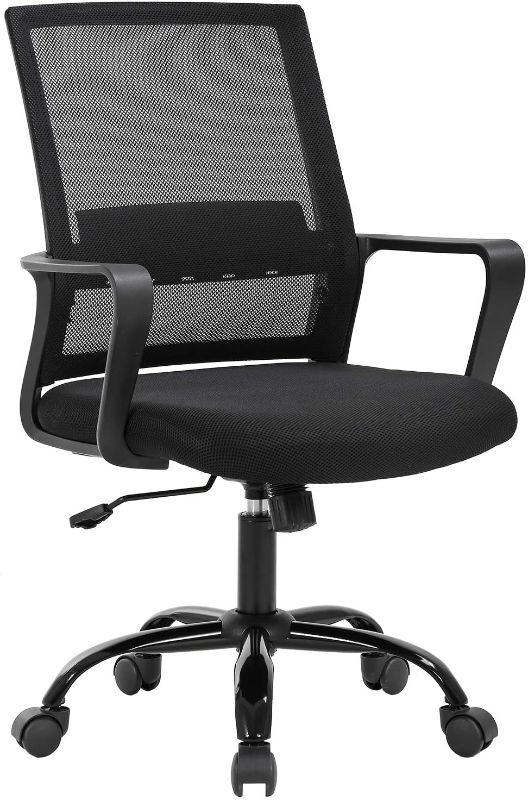 Photo 3 of PayLessHere Ergonomic Desk Swivel Rolling Computer Executive Lumbar Support Task Mesh Chair Adjustable Stool for Women&Men, Black
