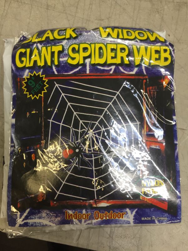 Photo 1 of 2PACK Black Widow Giant 5 Foot Nylon Fabric Spider Web Indoor Outdoor